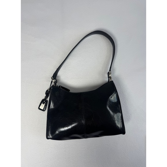 Liz Claiborne Handbags - 90s Y2K Liz Claiborne Womens Small Shoulder Bag Black Faux Leather LC-1441-P